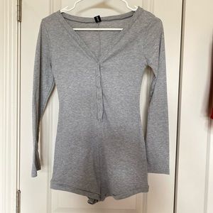 Grey Long Sleeve Romper